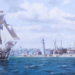 AF06S Whaler 'Lexington' Leaving Nantucket - Canvas Print 